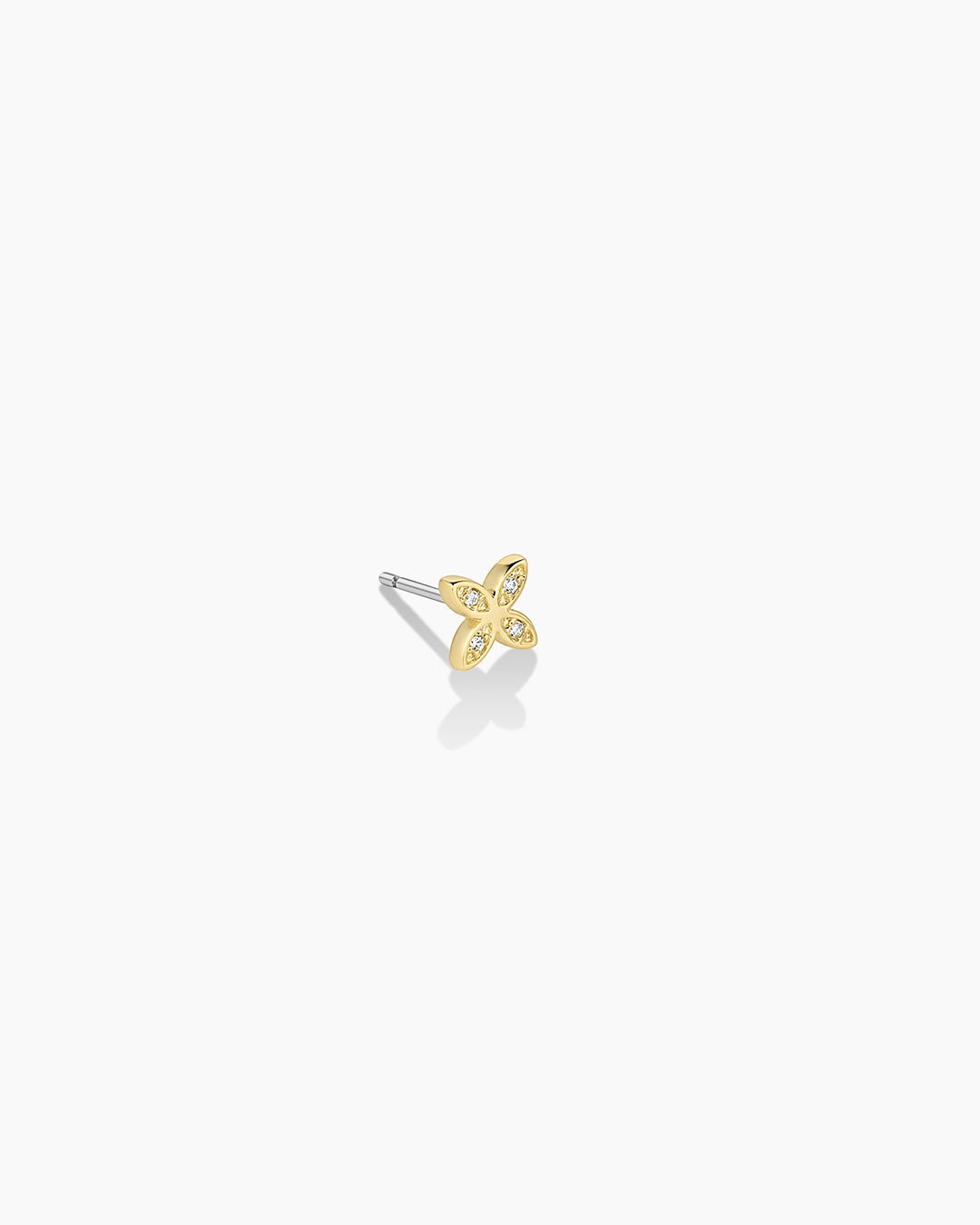 Flower Charm Stud || option::18k Gold Plated, Flower