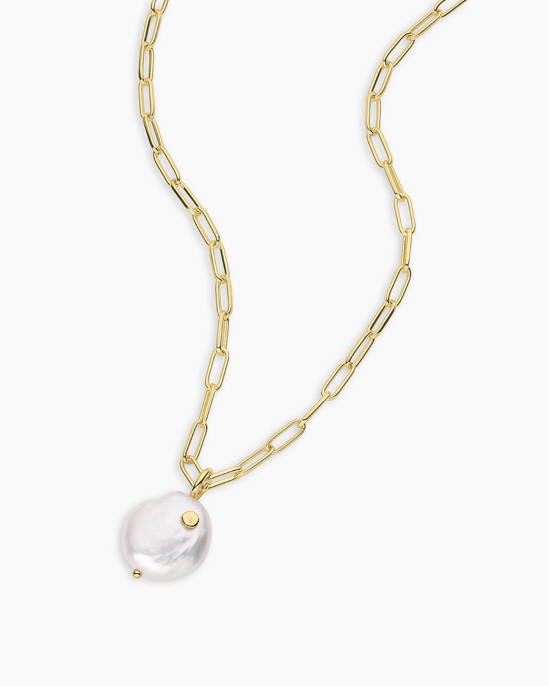 Reese Pearl Necklace || option::18k Gold Plated, Pearl