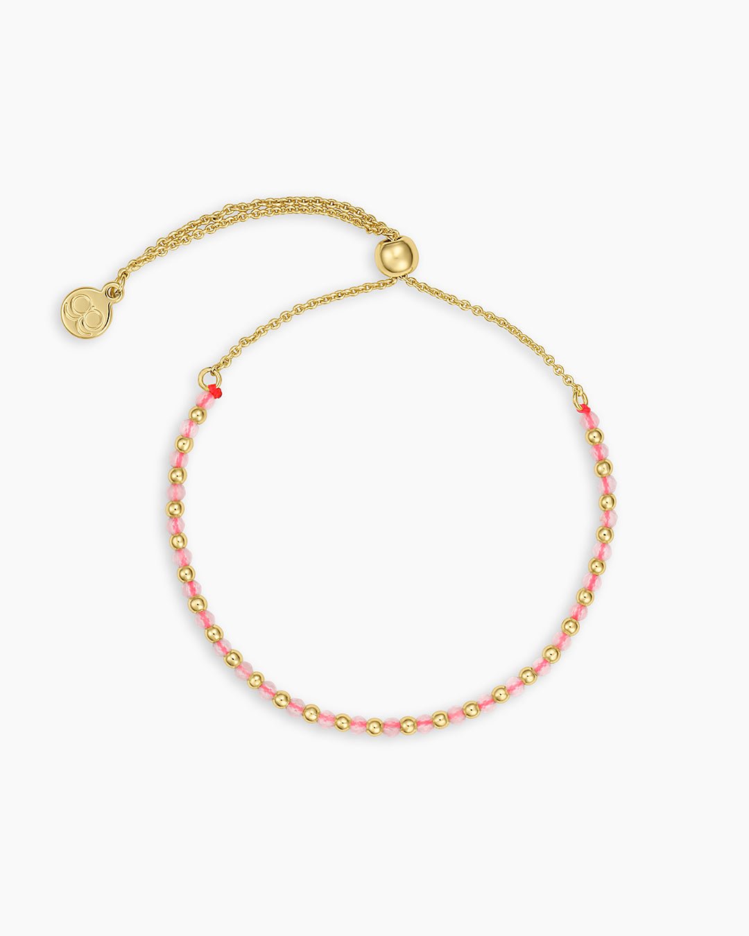 Power Gemstone Brooks Bracelet for Confidence || option::18k Gold Plated, Rose Quartz