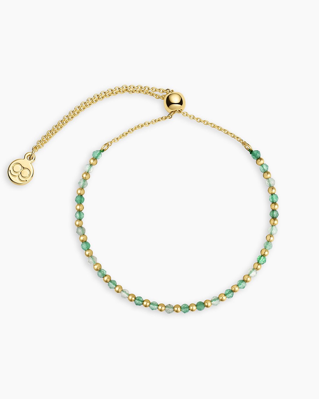 Power Gemstone Brooks Bracelet for Luck || option::18k Gold Plated, Aventurine