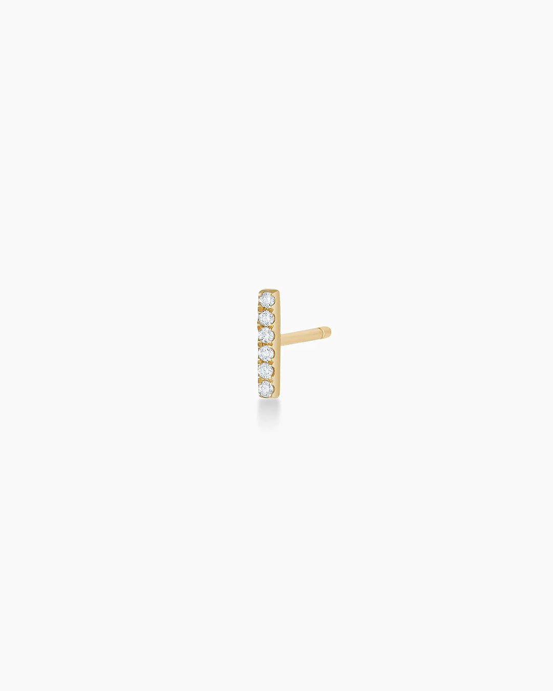 Diamond Bar Stud || option::14k Solid Gold