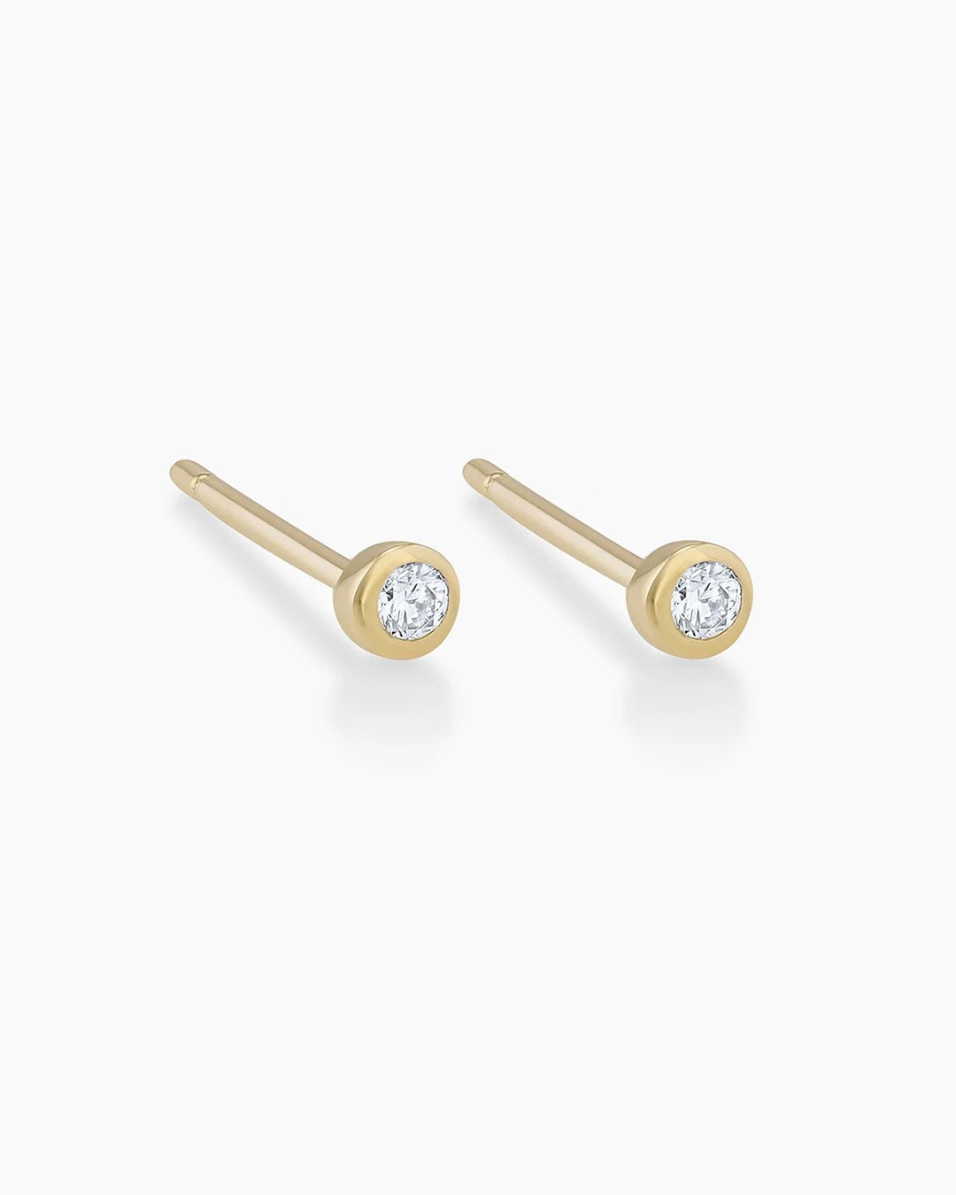 Classic Diamond Studs || option::14k Solid Gold