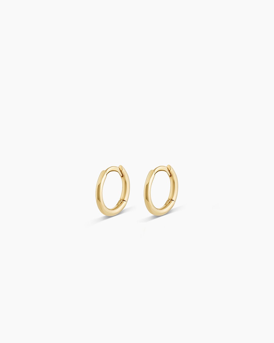 Classic Gold Huggie || option::14k Solid Gold, 8mm