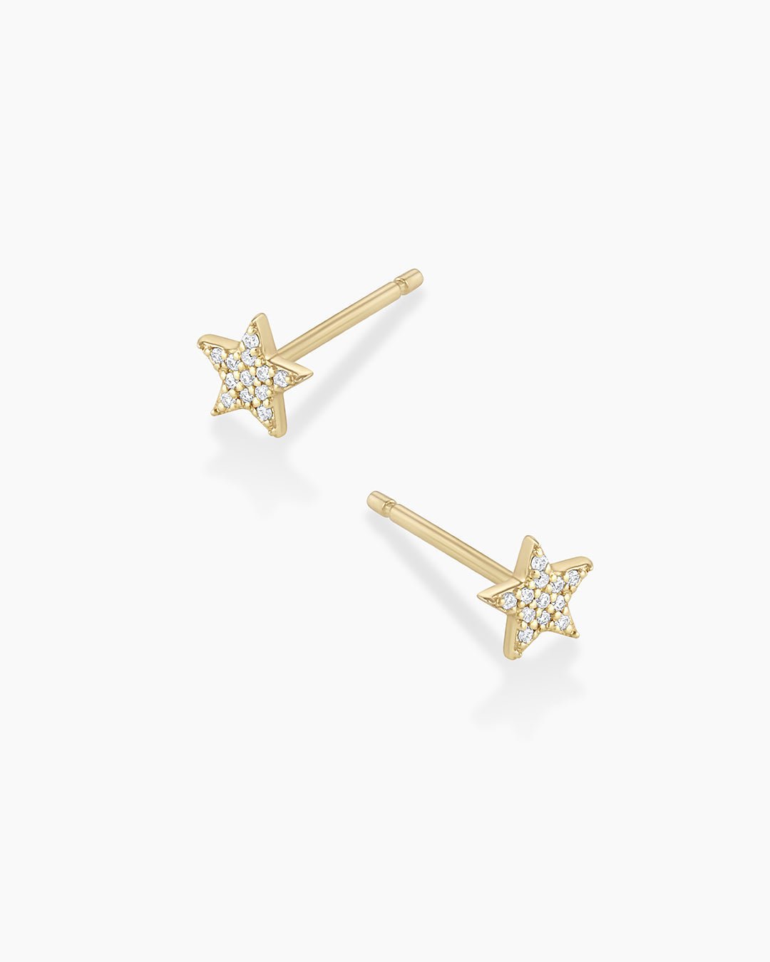 Diamond Star Studs || option::14k Solid Gold