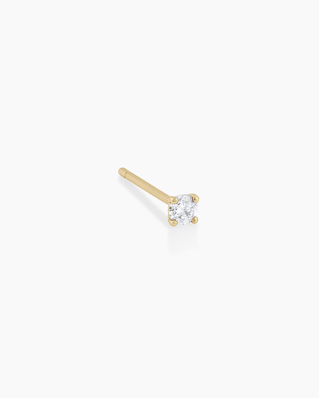 Diamond Solitaire 3 mm Studs || option::14k Solid Gold, 3mm