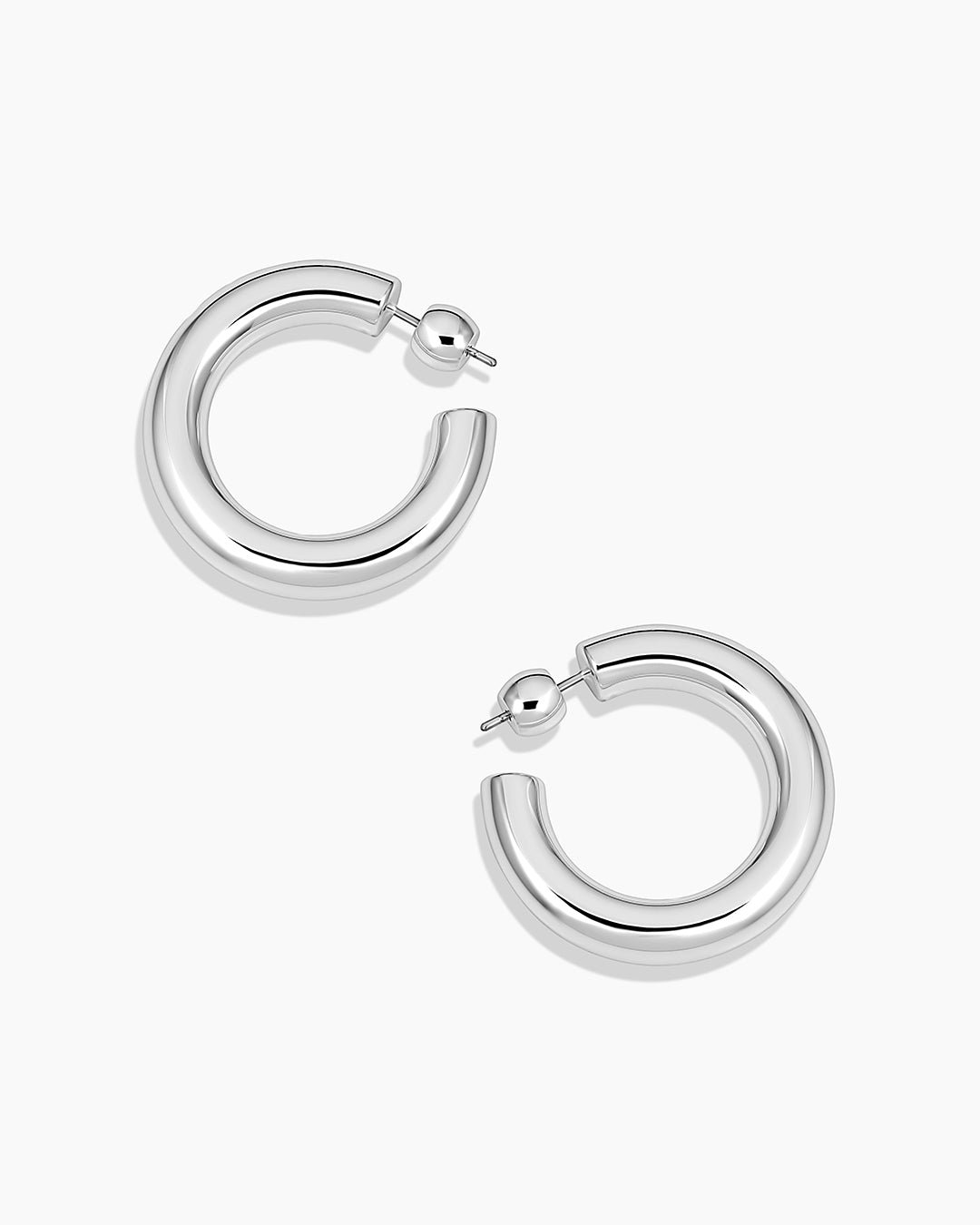 Lou Statement Hoops || option::Silver Plated