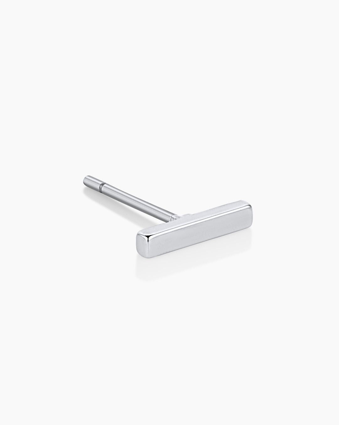 Bar Charm Stud || option::Rhodium Plated