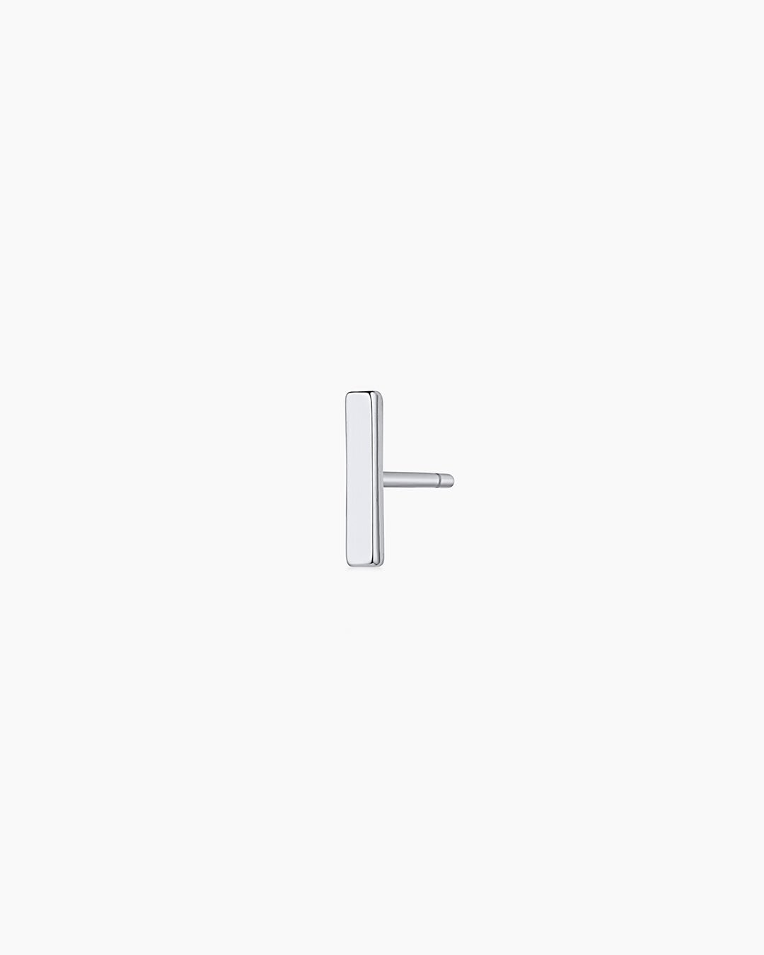 Bar Charm Stud || option::Rhodium Plated