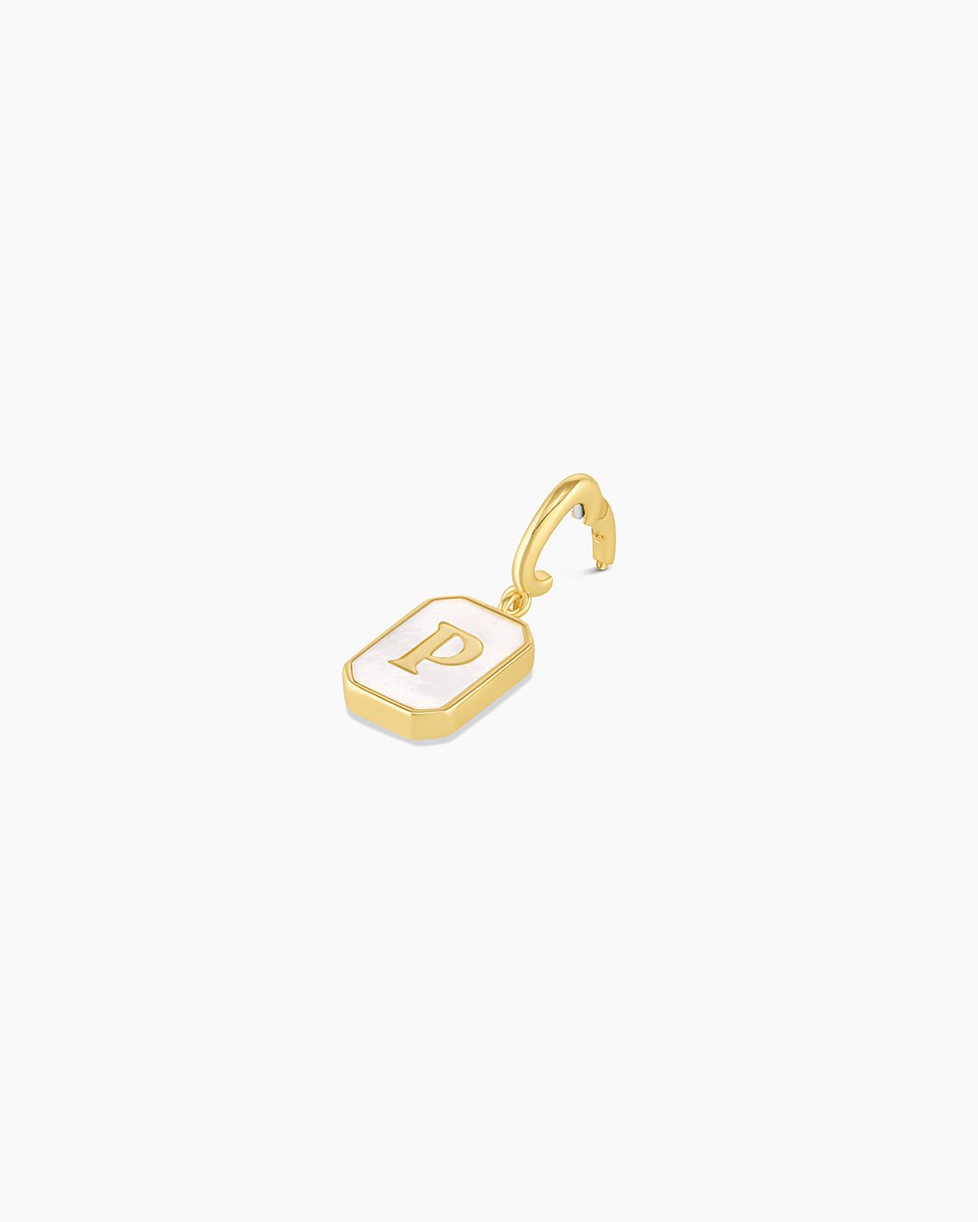 Vintage Alphabet Parker Charm #P || option::18k Gold Plated, P