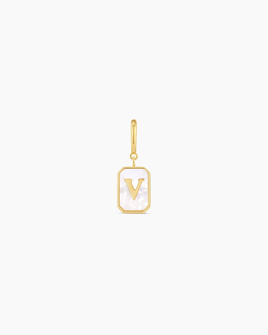 Vintage Alphabet Parker Charm #V || option::18k Gold Plated, V