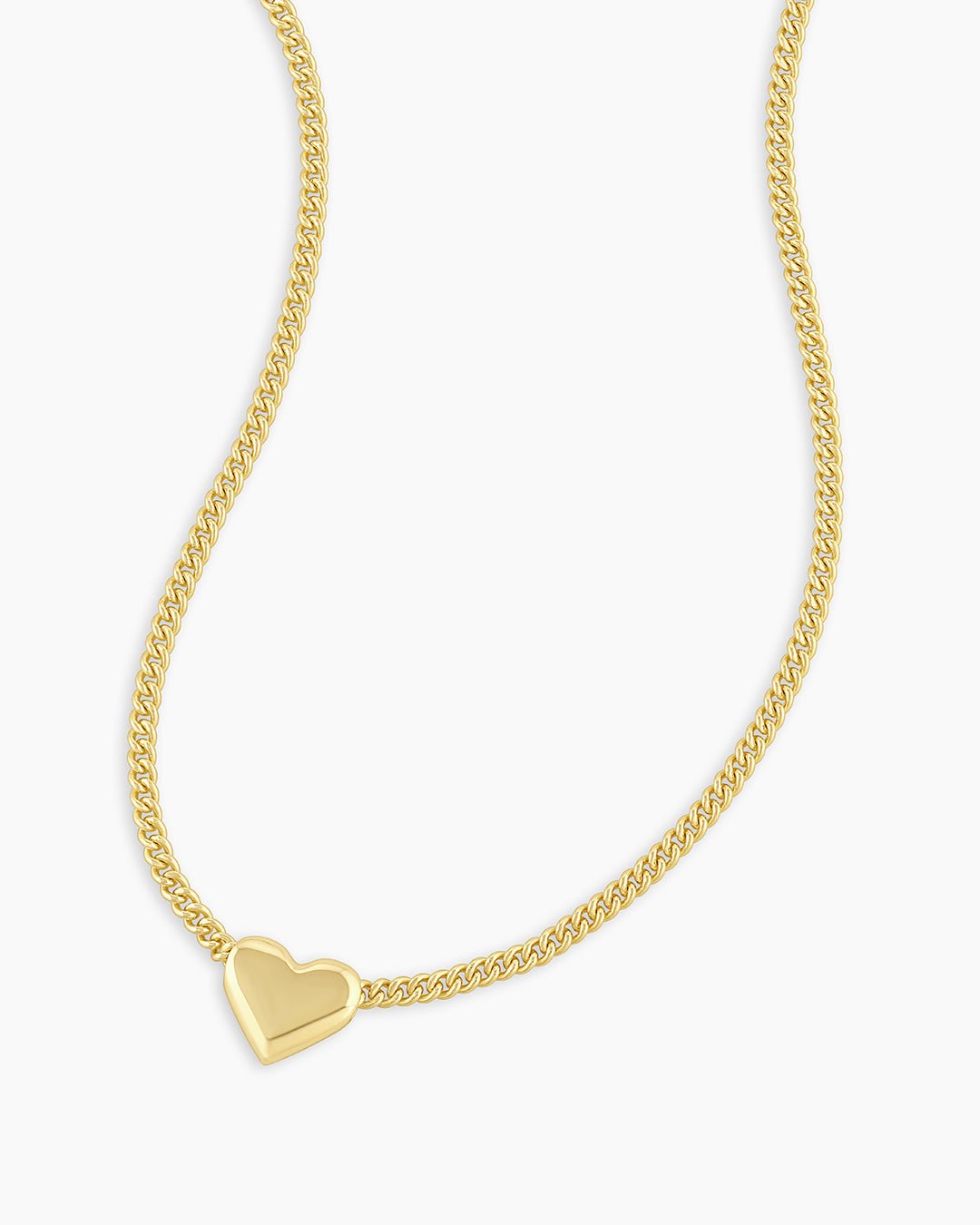 Lou Heart Charm Necklace || option::18k Gold Plated