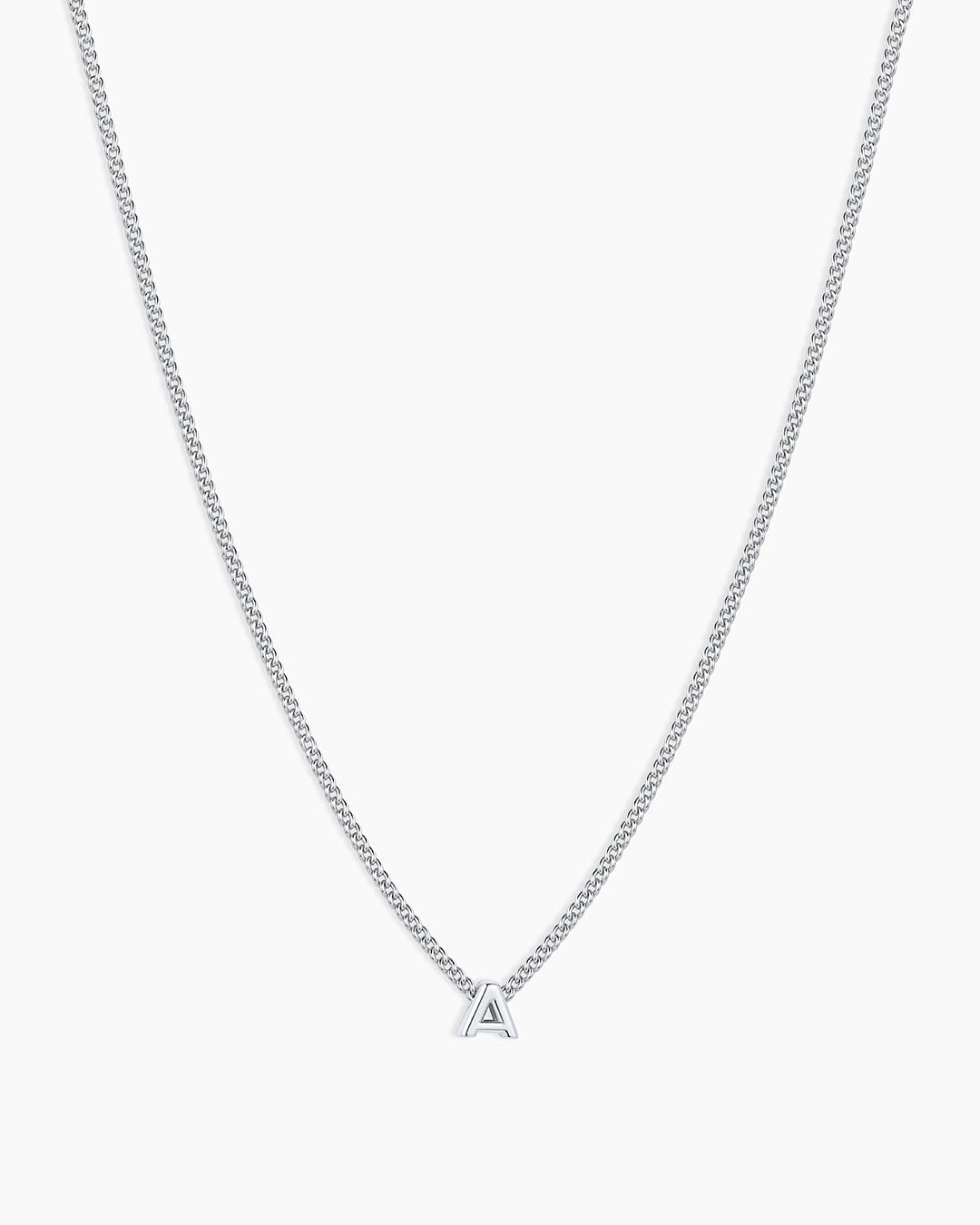 Wilder Mini Alphabet Necklace || option::Silver Plated, A