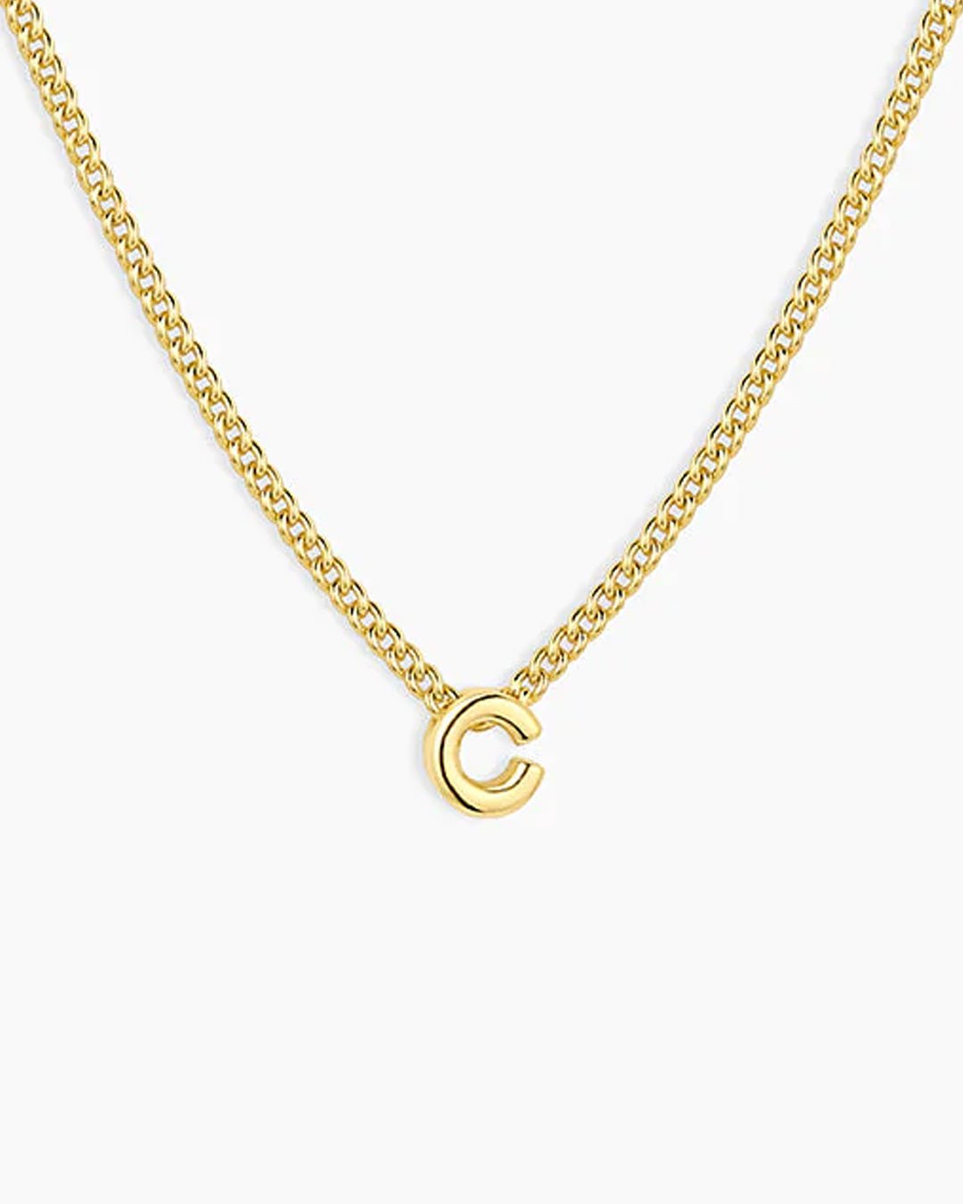 Wilder Mini Alphabet Necklace || option::18k Gold Plated, C