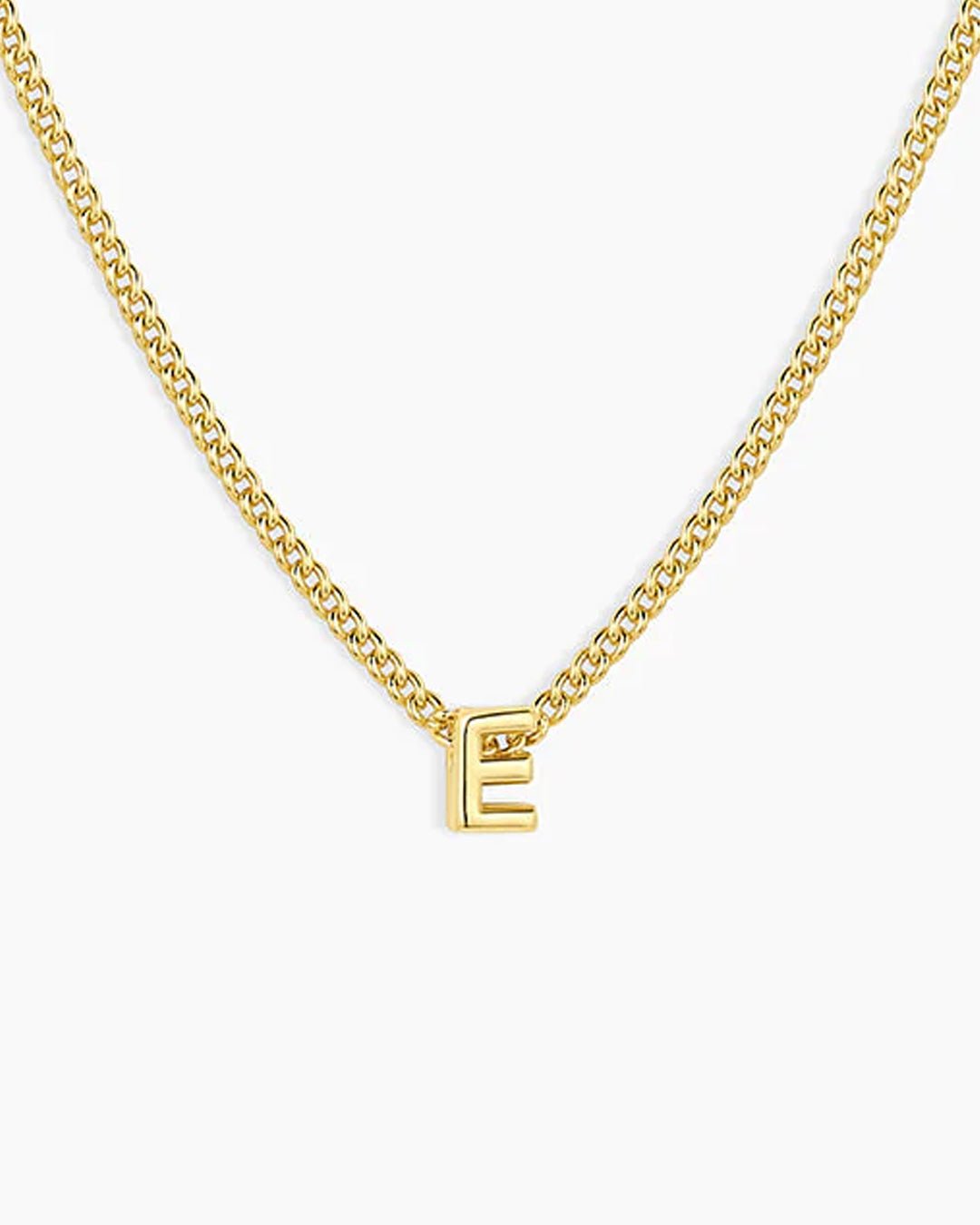 Wilder Mini Alphabet Necklace || option::18k Gold Plated, E