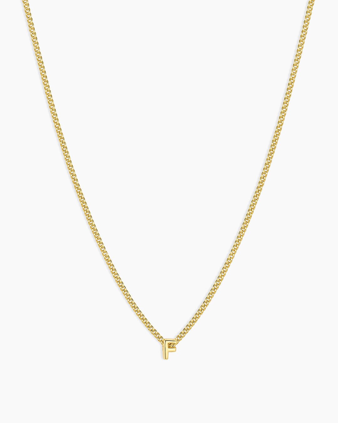 Wilder Mini Alphabet Necklace || option::18k Gold Plated, F