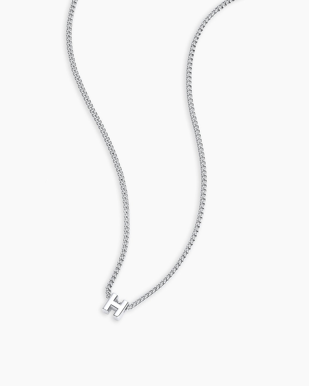 Wilder Mini Alphabet Necklace || option::Silver Plated, H