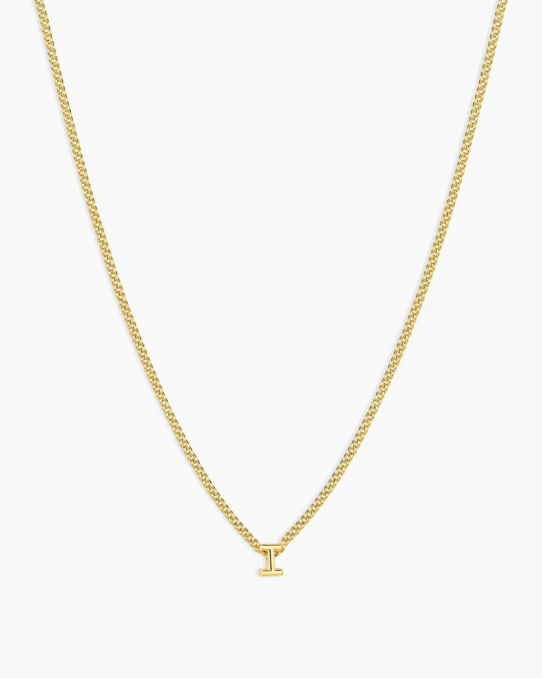 Wilder Mini Alphabet Necklace || option::18k Gold Plated, I