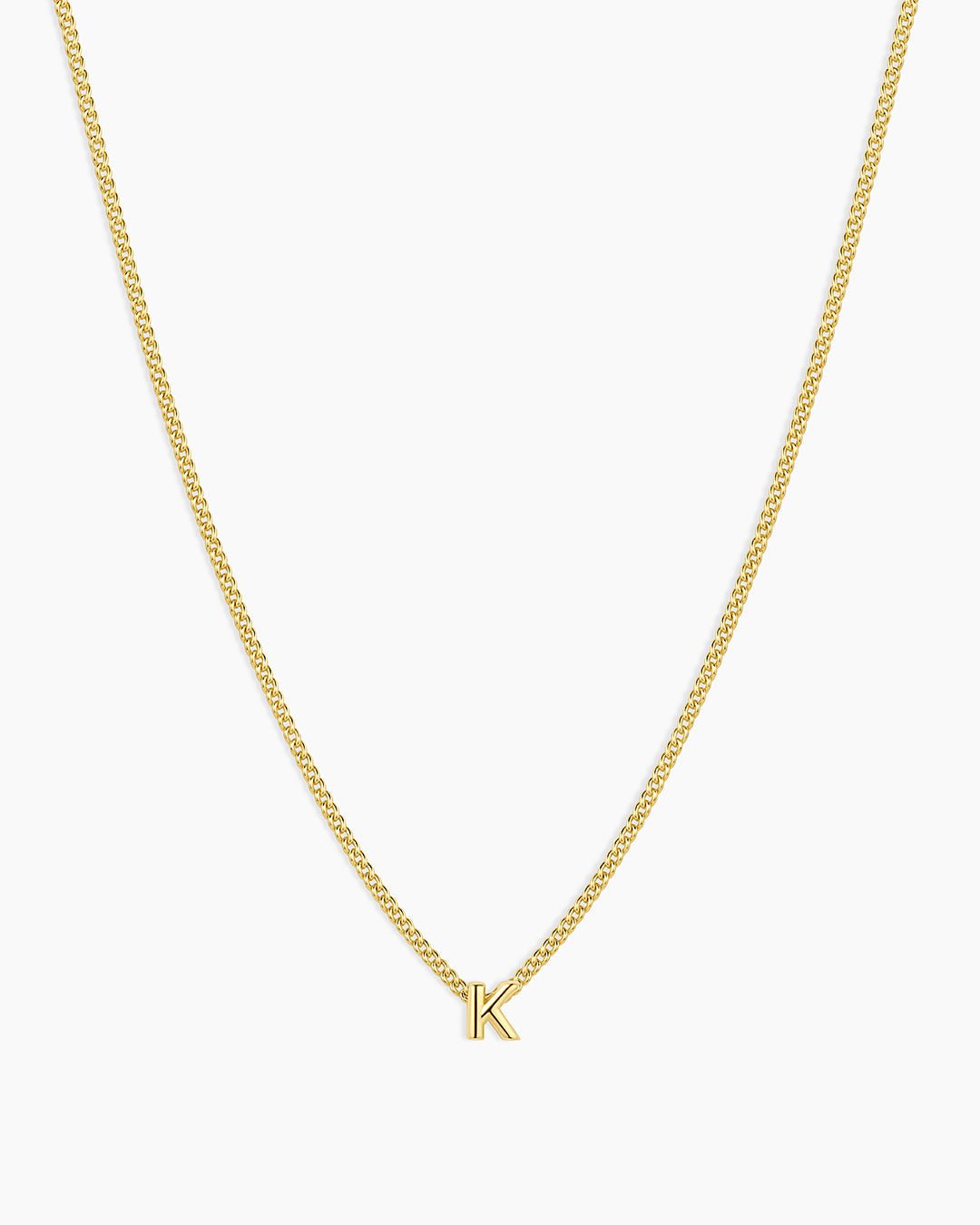 Wilder Mini Alphabet Necklace || option::18k Gold Plated, K