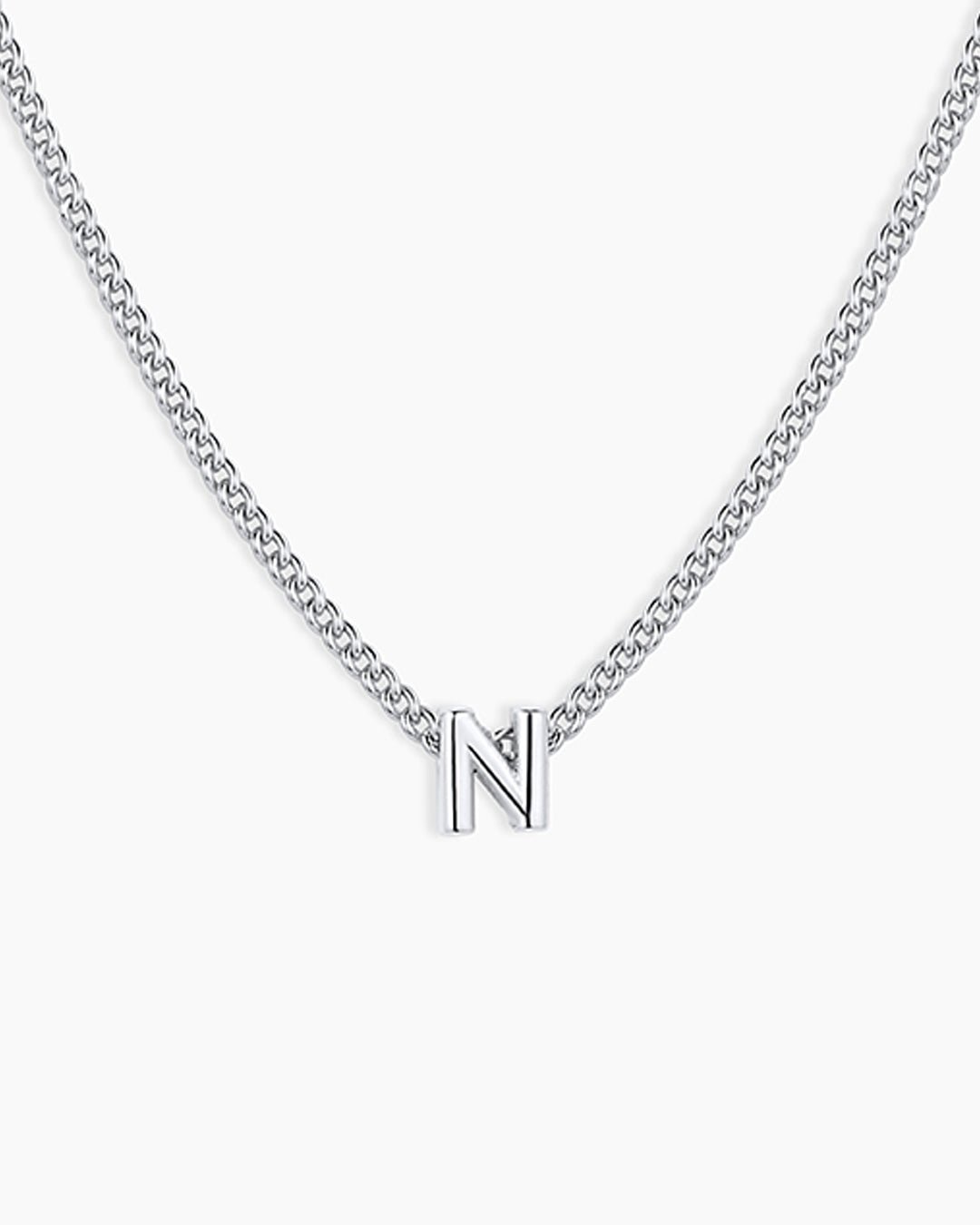 Wilder Mini Alphabet Necklace || option::Silver Plated, N