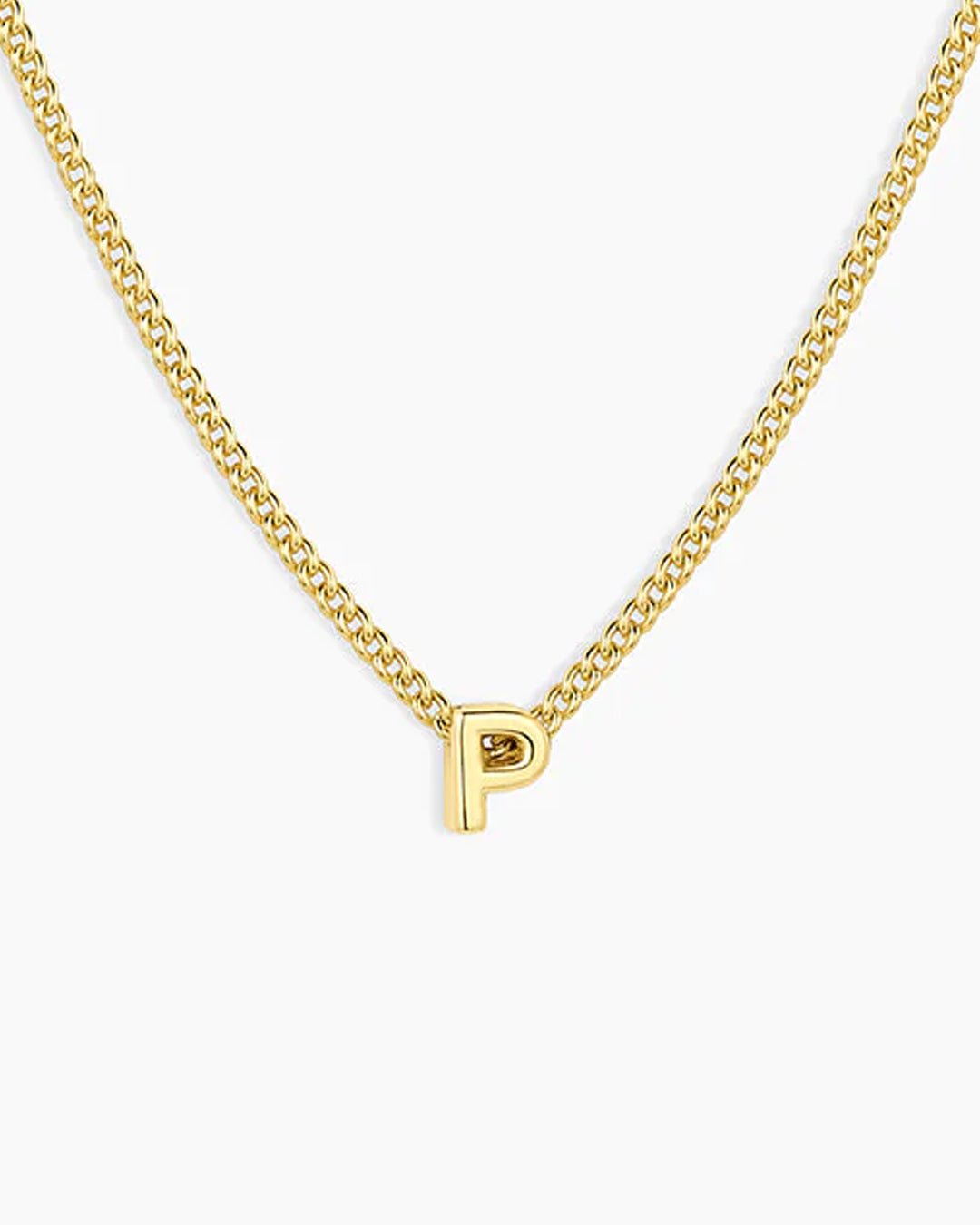 Wilder Mini Alphabet Necklace || option::18k Gold Plated, P