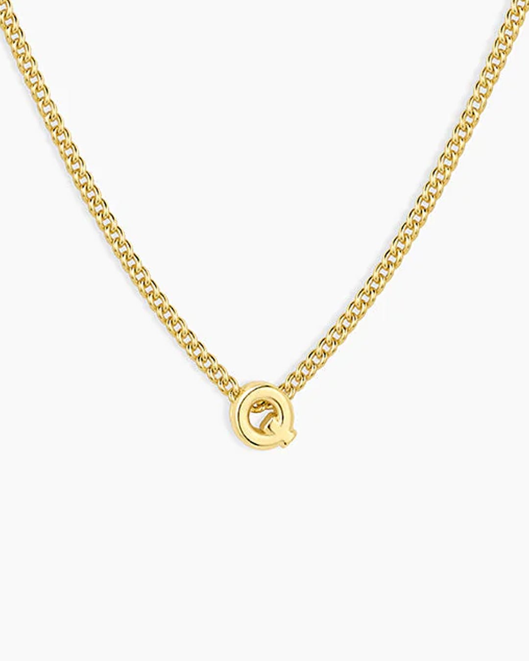 Wilder Mini Alphabet Necklace || option::18k Gold Plated, Q