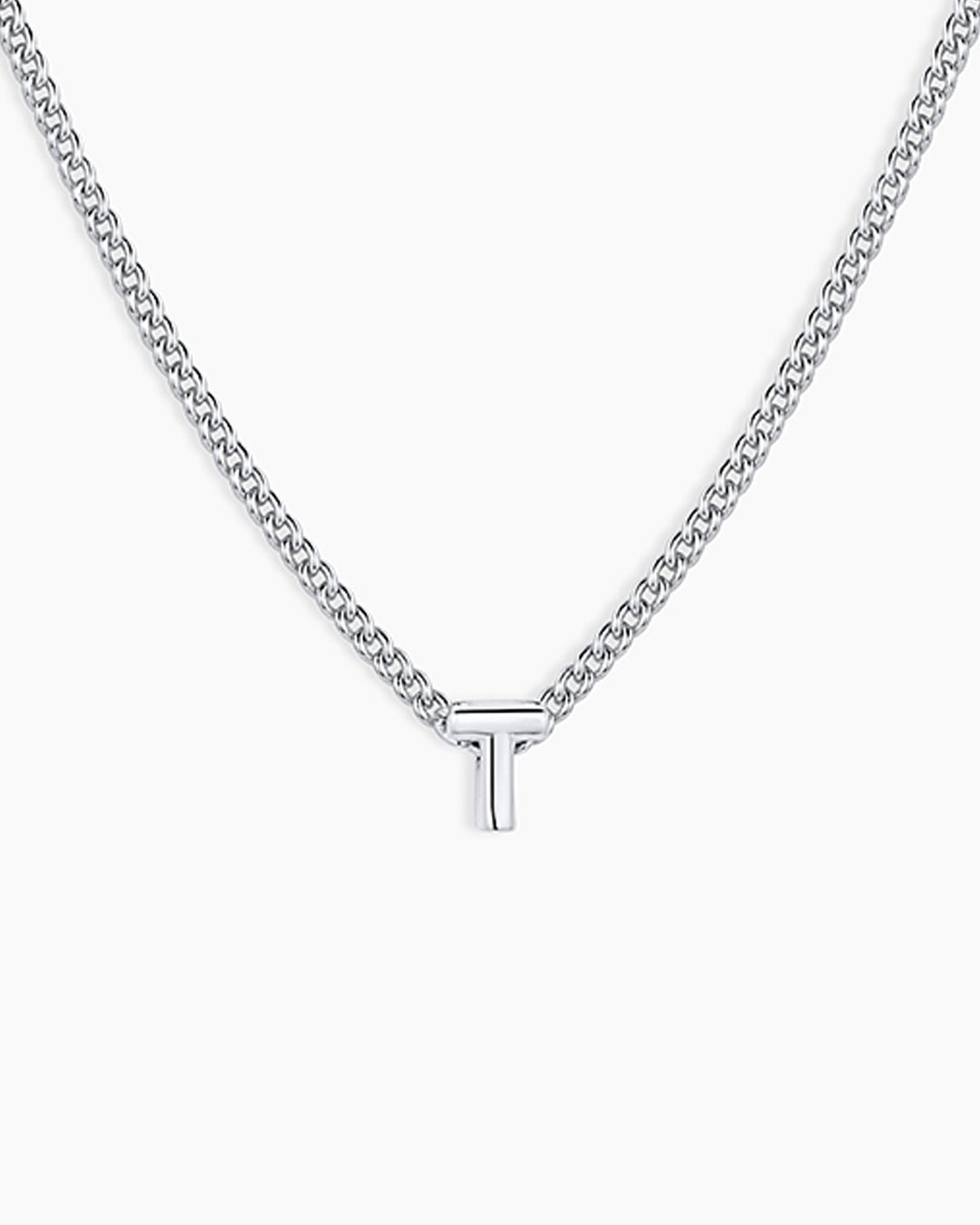 Wilder Mini Alphabet Necklace || option::Silver Plated T