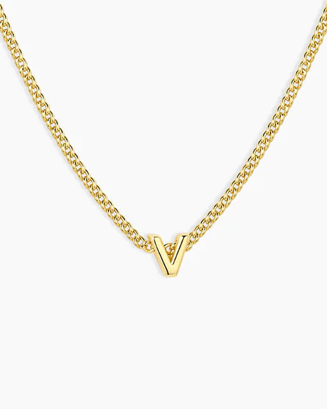 Wilder Mini Alphabet Necklace || option::18k Gold Plated, V