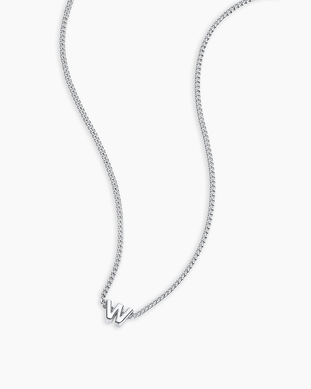 Wilder Mini Alphabet Necklace || option::Silver Plated, W