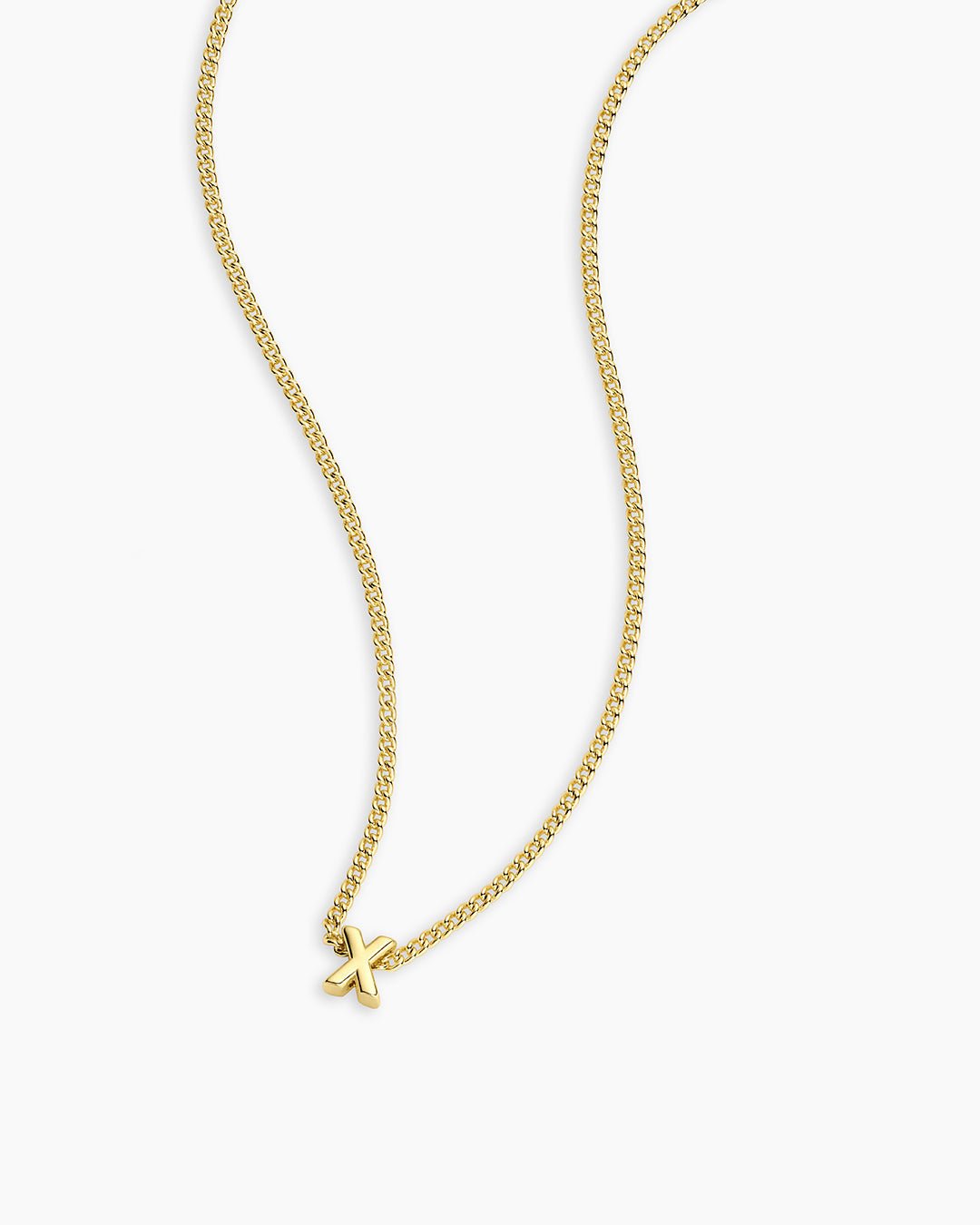 Wilder Mini Alphabet Necklace || option::18k Gold Plated, X