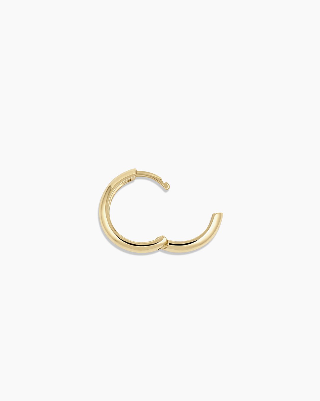 14k Gold Lou Helium Huggie || option::14k Solid Gold, 13mm