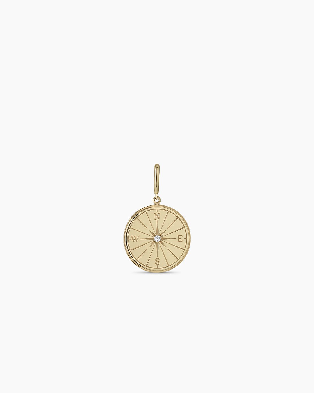 Diamond Compass Charm || option::14k Solid Gold