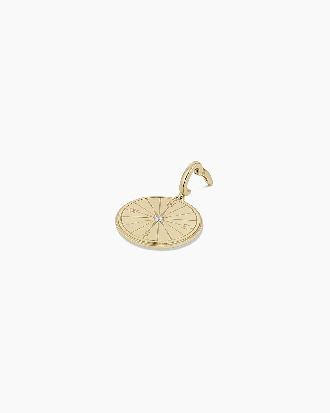 Diamond Compass Charm || option::14k Solid Gold