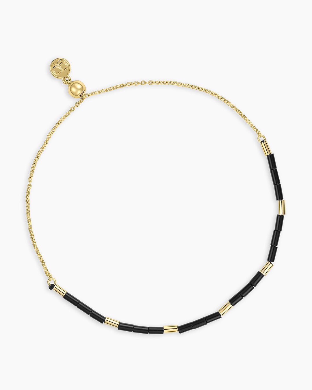 Power Gemstone Tatum Bracelet || option::18k Gold Plated, Black Onyx