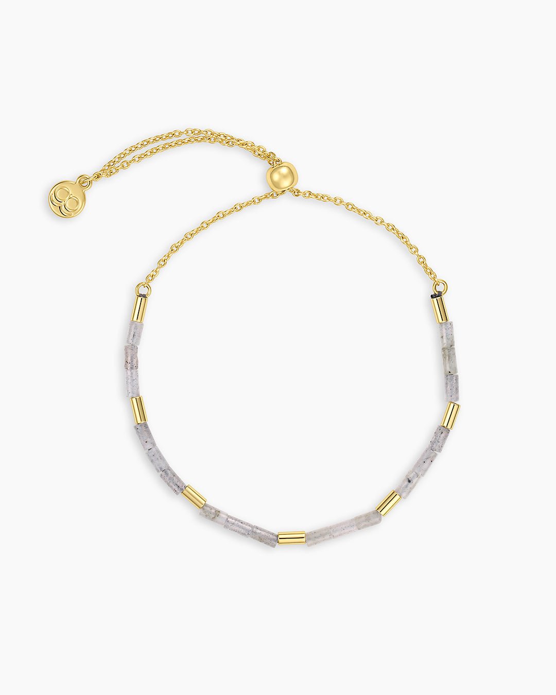 Power Gemstone Tatum Bracelet || option::18k Gold Plated, Labradorite