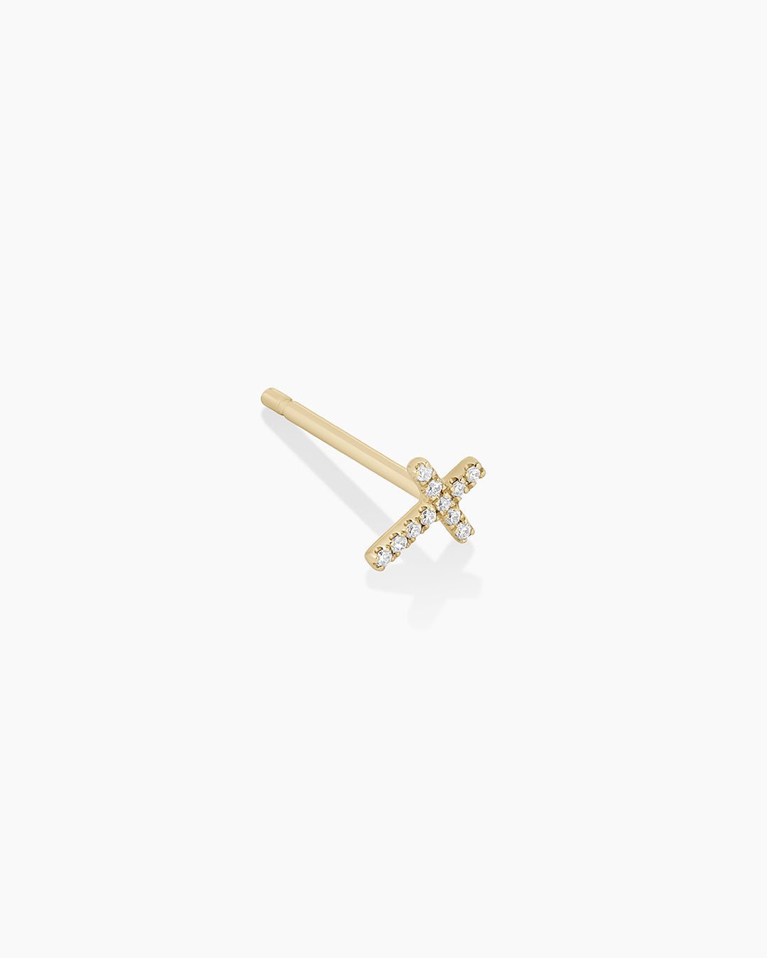 Diamond Cross Studs || option::14k Solid Gold