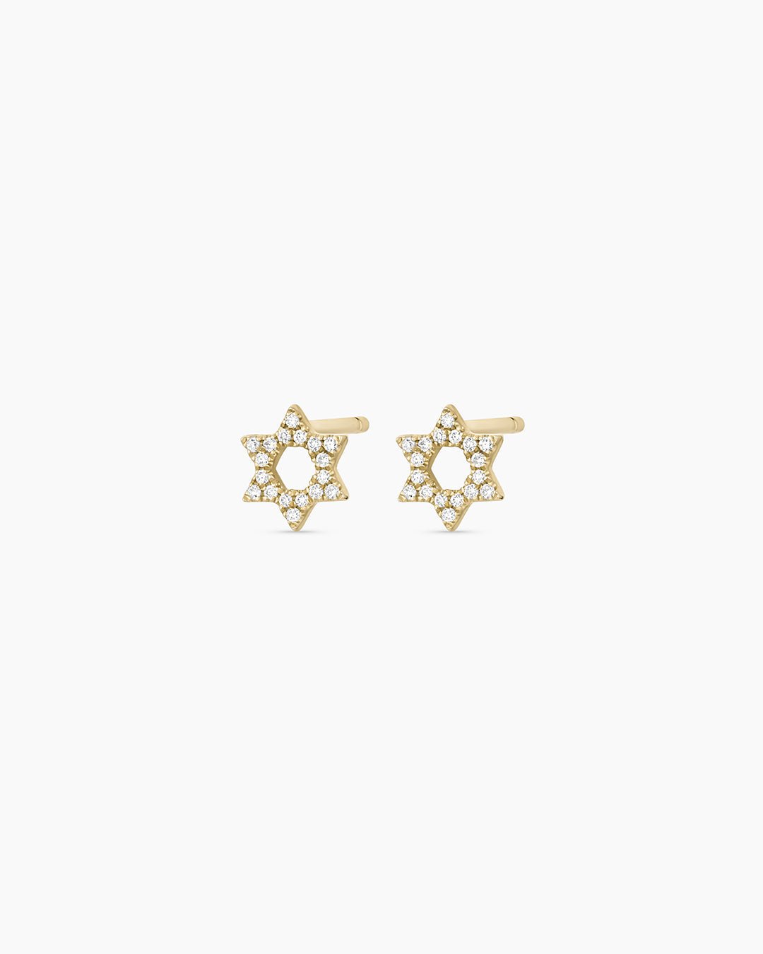 Diamond Star of David Studs || option::14k Solid Gold