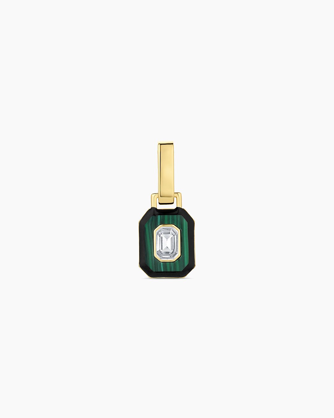 Malachite Tag Charm || option::18k Gold Plated