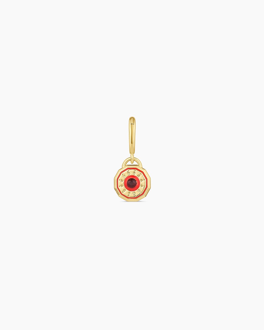 Birthstone Parker Charm || option::18k Gold Plated, Garnet - January