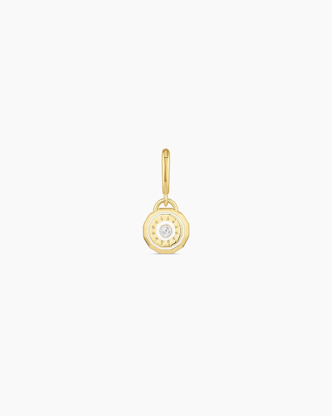 Birthstone Parker Charm || option::18k Gold Plated, White Sapphire - April