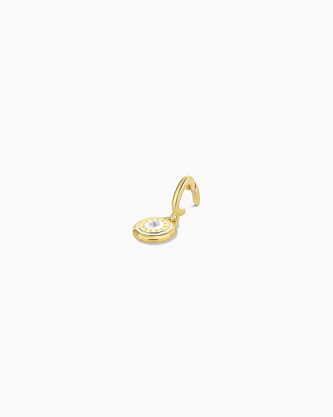 Birthstone Parker Charm || option::18k Gold Plated, White Sapphire - April