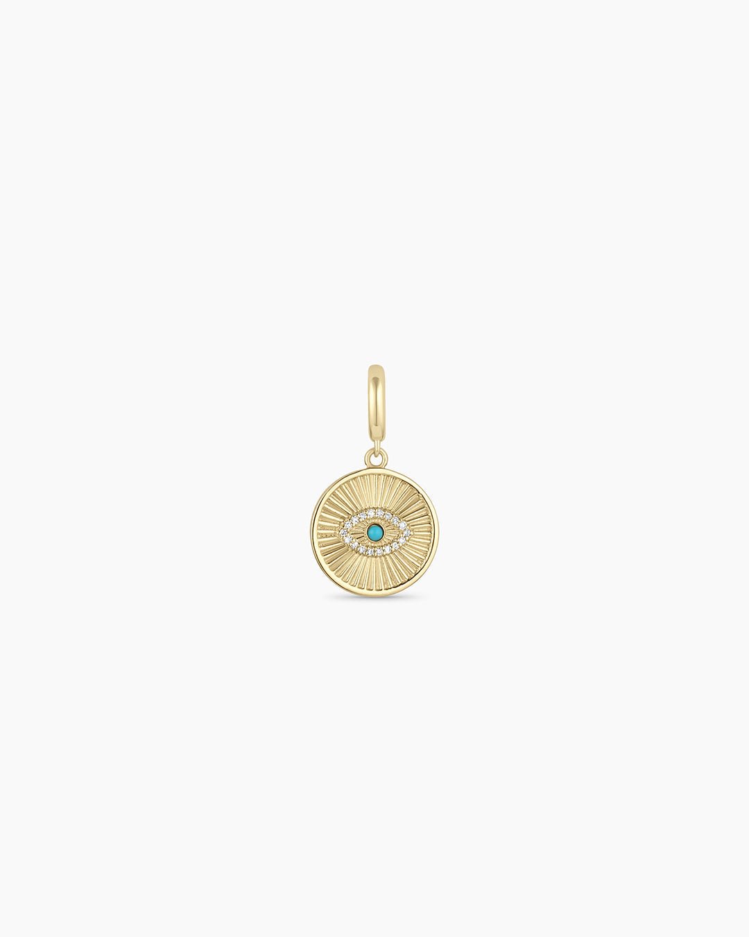 14k Gold Diamond Evil Eye Charm || option::14k Solid Gold