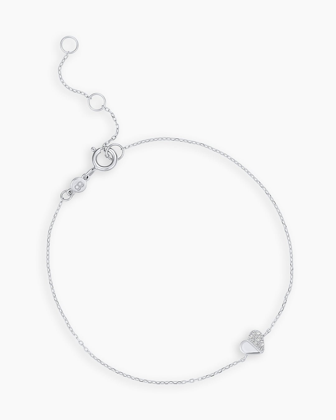 Diamond Bond Bracelet || option::14k Solid White Gold, Single - Diamonds Right