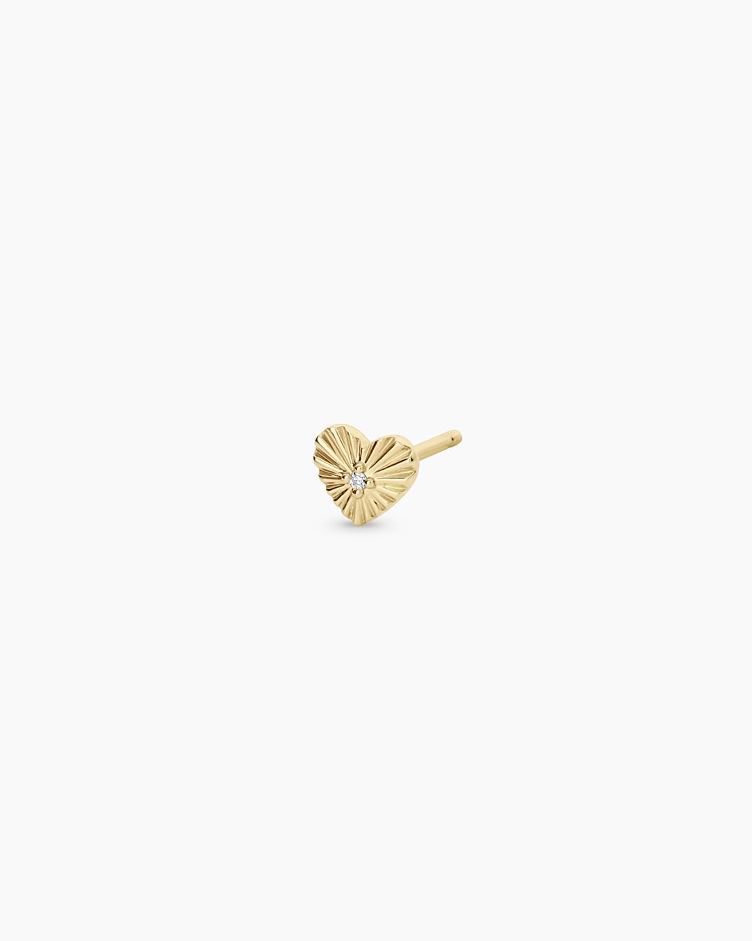 Diamond Vintage Heart Studs || option::14k Solid Gold