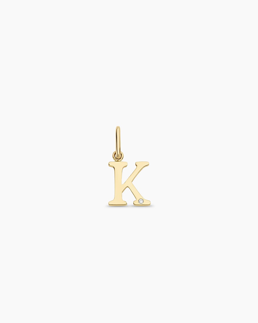 Diamond Vintage Alphabet Charm || option::14k Solid Gold, K