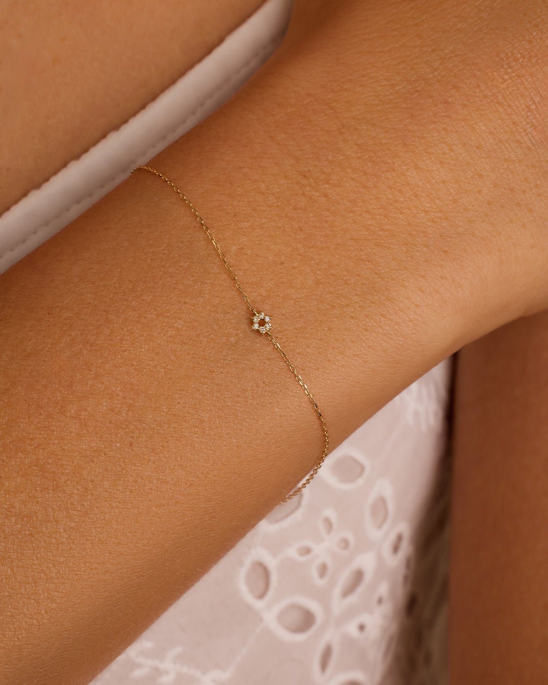 Diamond Star of David Bracelet || option::14k Solid Gold