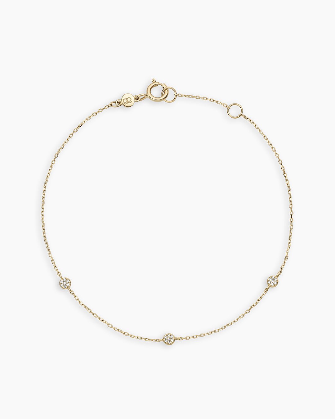 Diamond Pave Dot Bracelet || option::14k Solid Gold