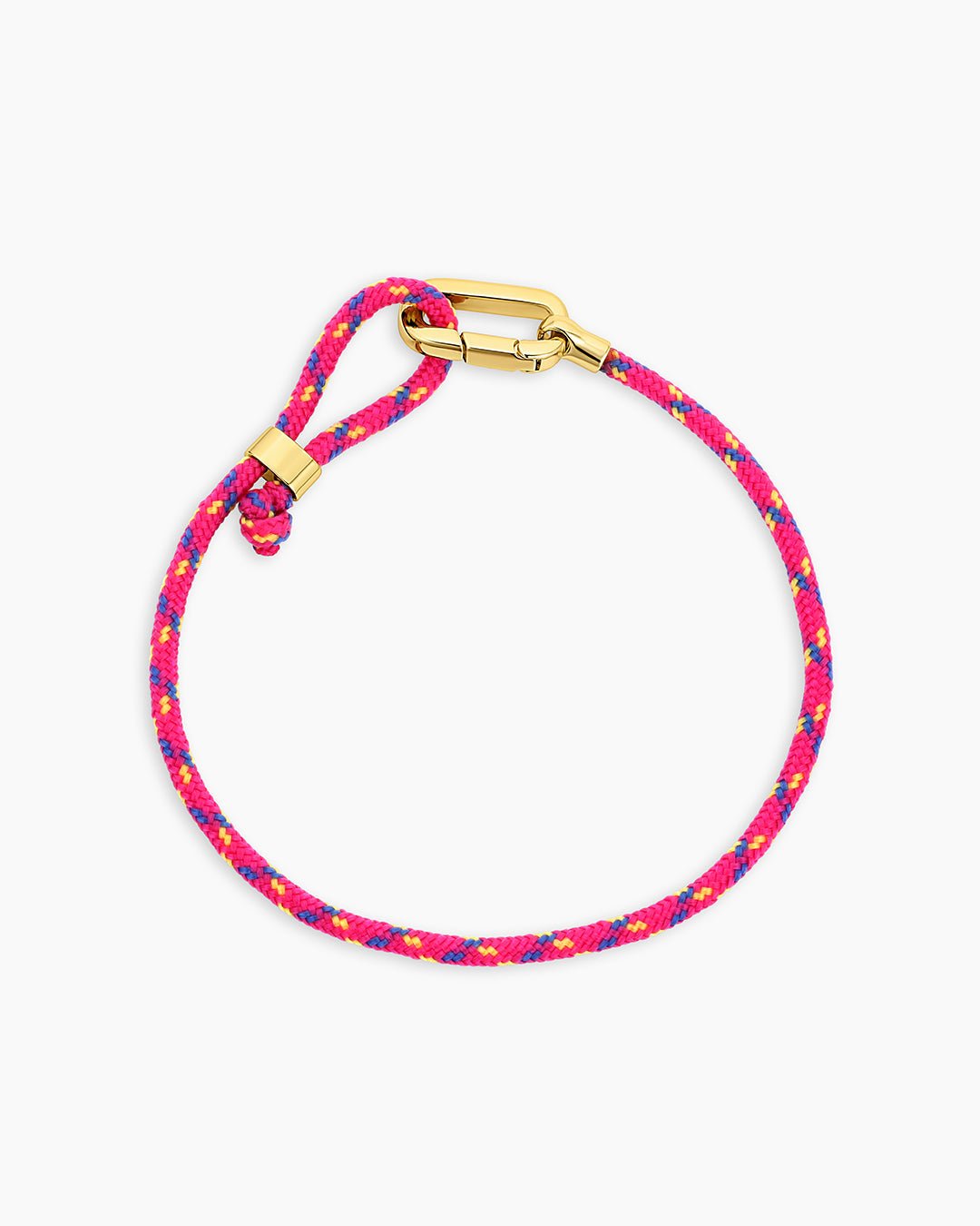 Link Paracord Bracelet || option::Pink, 18k Gold Plated