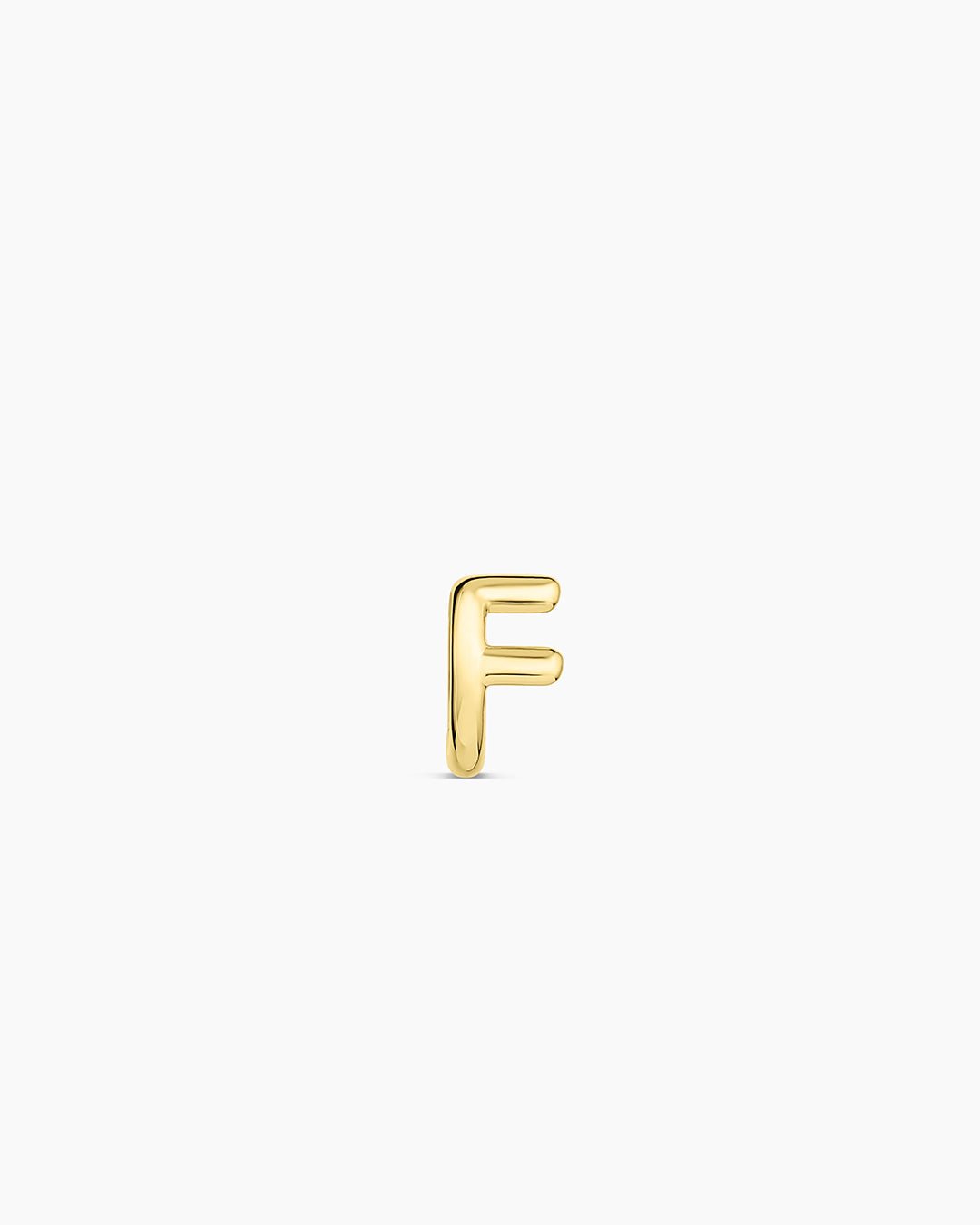 Alphabet Huggie || option::18k Gold Plated, F