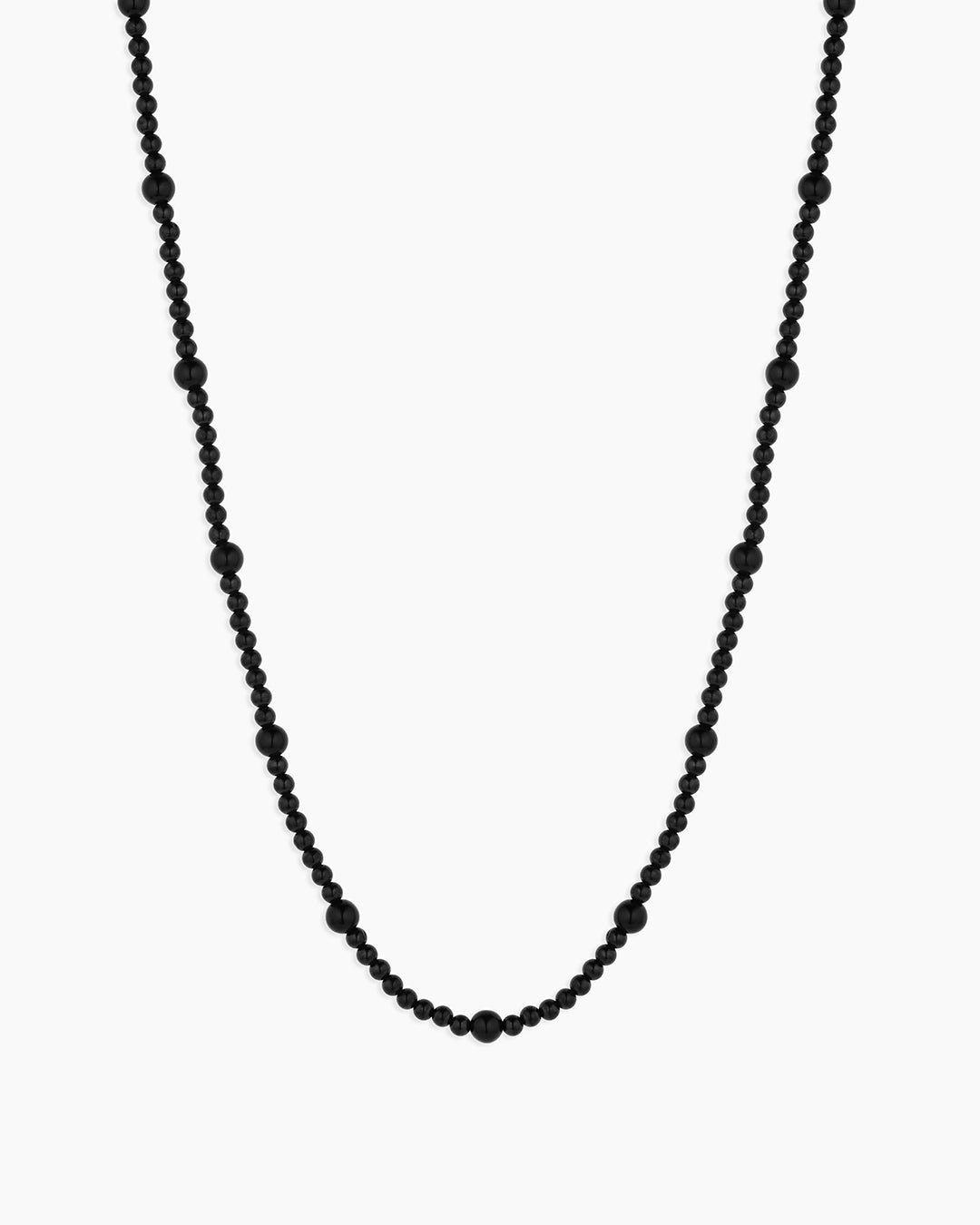 Power Gemstone Long Beaded Necklace || option::18k Gold Plated, Black Onyx