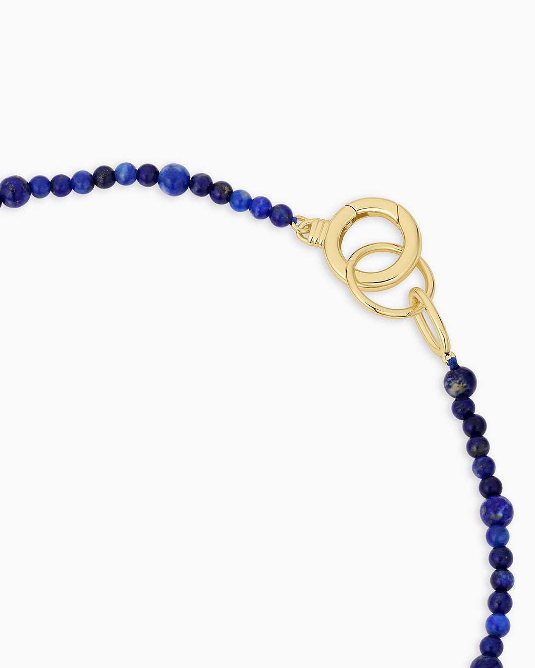 Power Gemstone Beaded Necklace || option::18k Gold Plated, Lapis